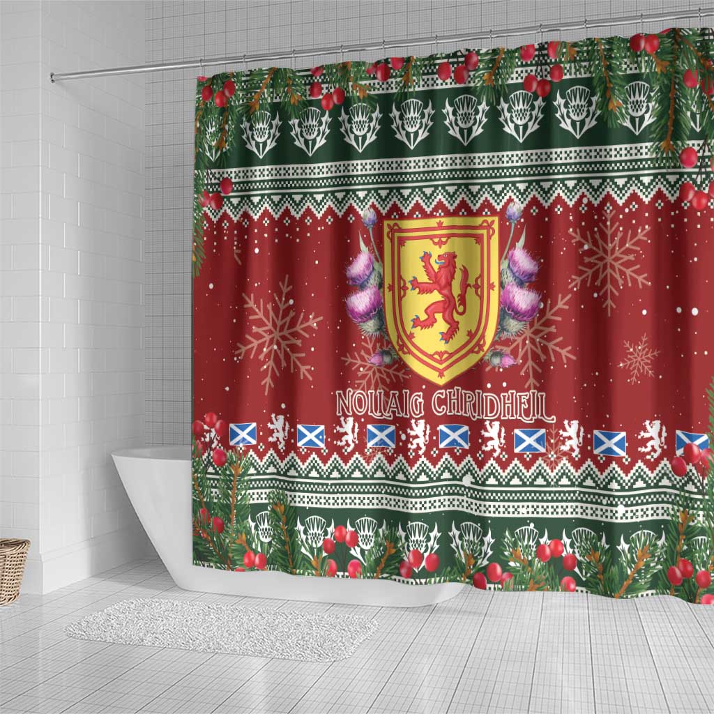 Scotland Christmas Shower Curtain The Royal Arms of Scotland With Thistle