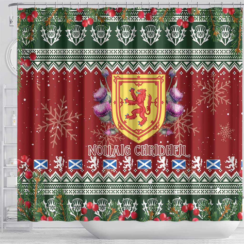 Scotland Christmas Shower Curtain The Royal Arms of Scotland With Thistle