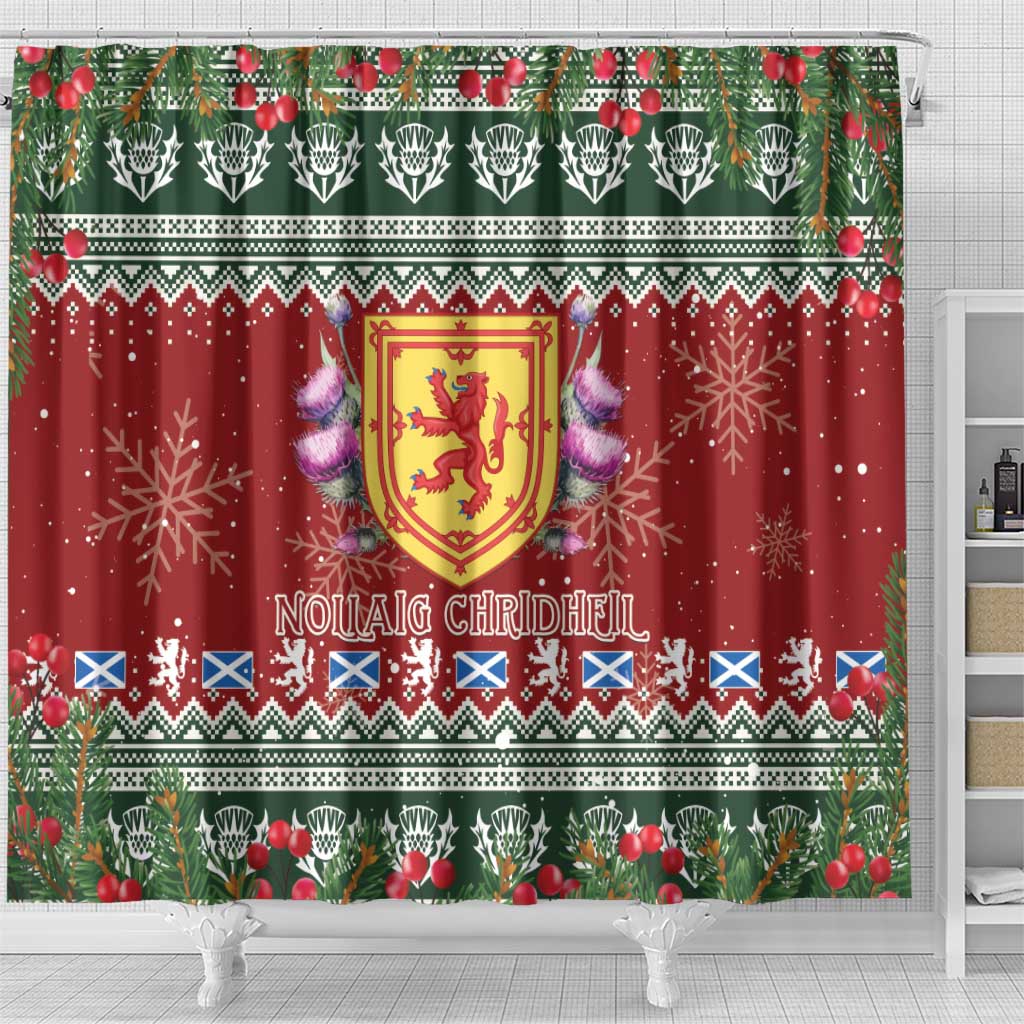 Scotland Christmas Shower Curtain The Royal Arms of Scotland With Thistle