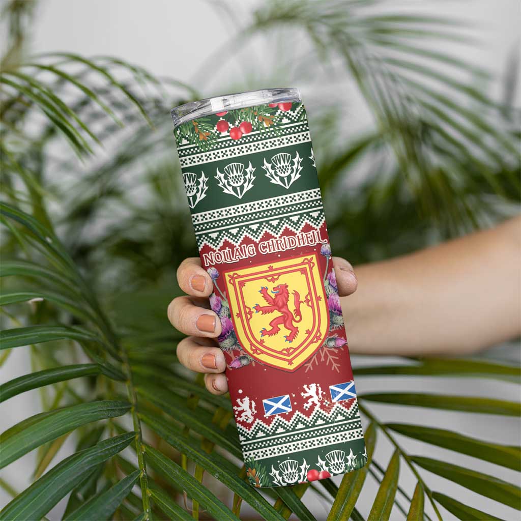 Scotland Christmas Skinny Tumbler The Royal Arms of Scotland With Thistle - Wonder Print Shop
