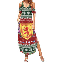 Scotland Christmas Summer Maxi Dress The Royal Arms of Scotland With Thistle - Wonder Print Shop