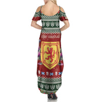 Scotland Christmas Summer Maxi Dress The Royal Arms of Scotland With Thistle - Wonder Print Shop