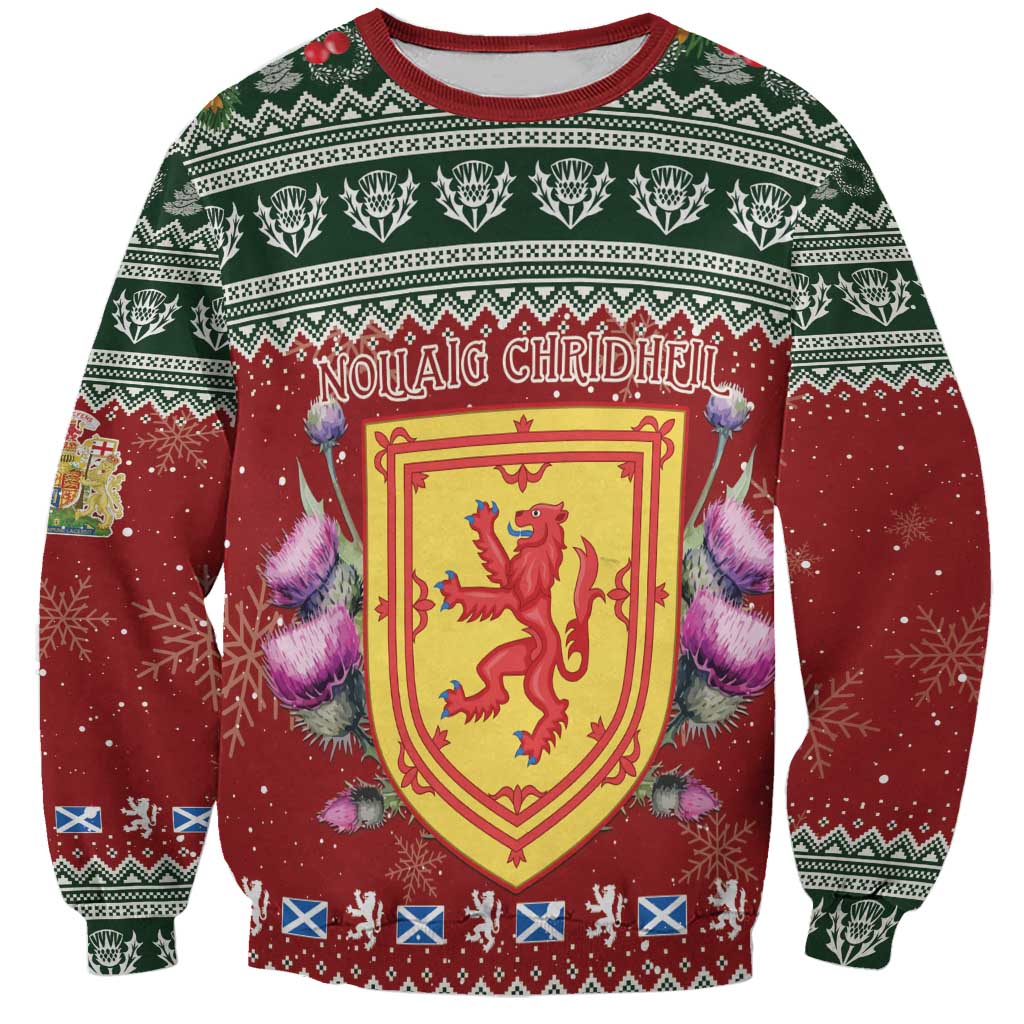 Scotland Christmas Sweatshirt The Royal Arms of Scotland With Thistle - Wonder Print Shop