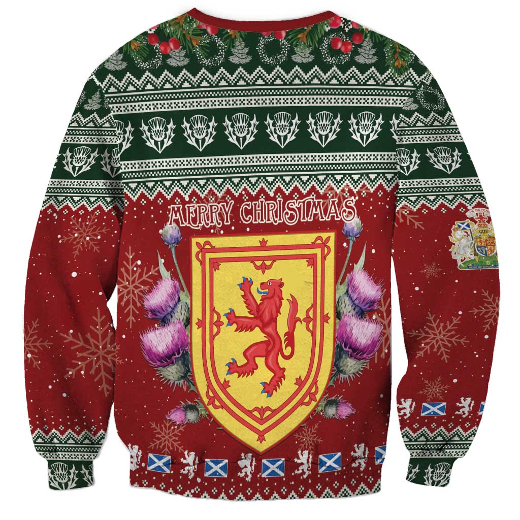Scotland Christmas Sweatshirt The Royal Arms of Scotland With Thistle - Wonder Print Shop