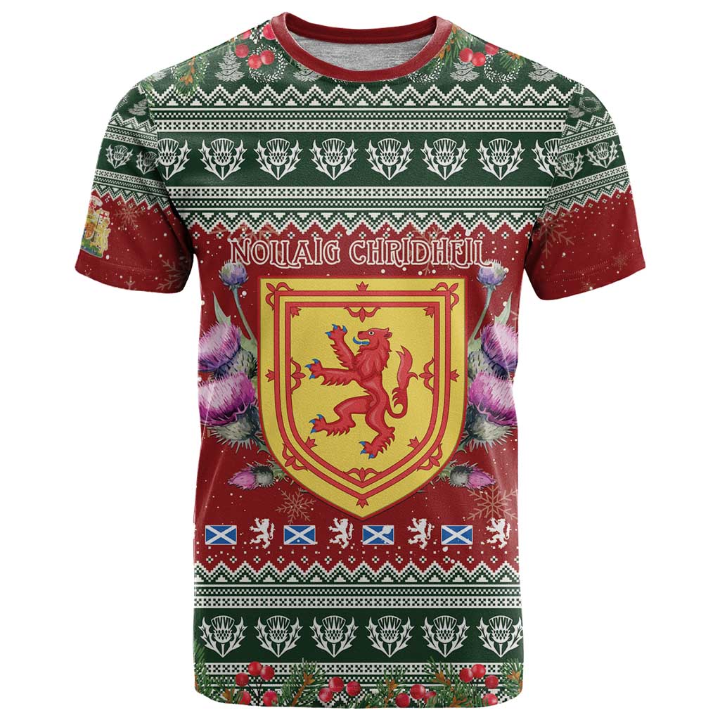 Scotland Christmas T Shirt The Royal Arms of Scotland With Thistle - Wonder Print Shop