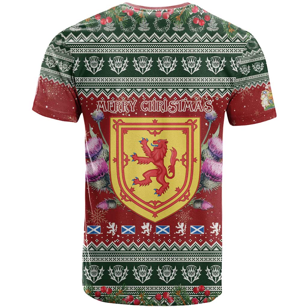 Scotland Christmas T Shirt The Royal Arms of Scotland With Thistle - Wonder Print Shop