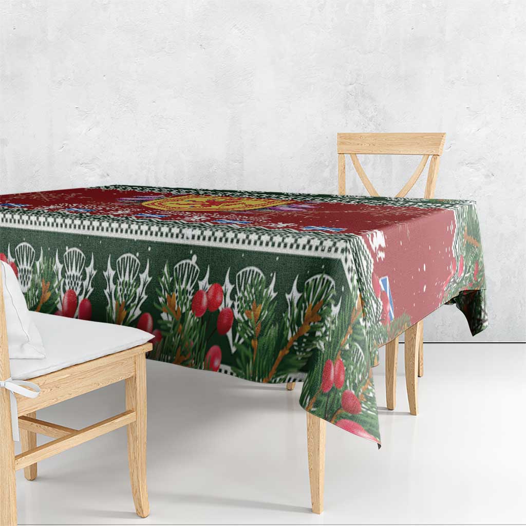 Scotland Christmas Tablecloth The Royal Arms of Scotland With Thistle - Wonder Print Shop