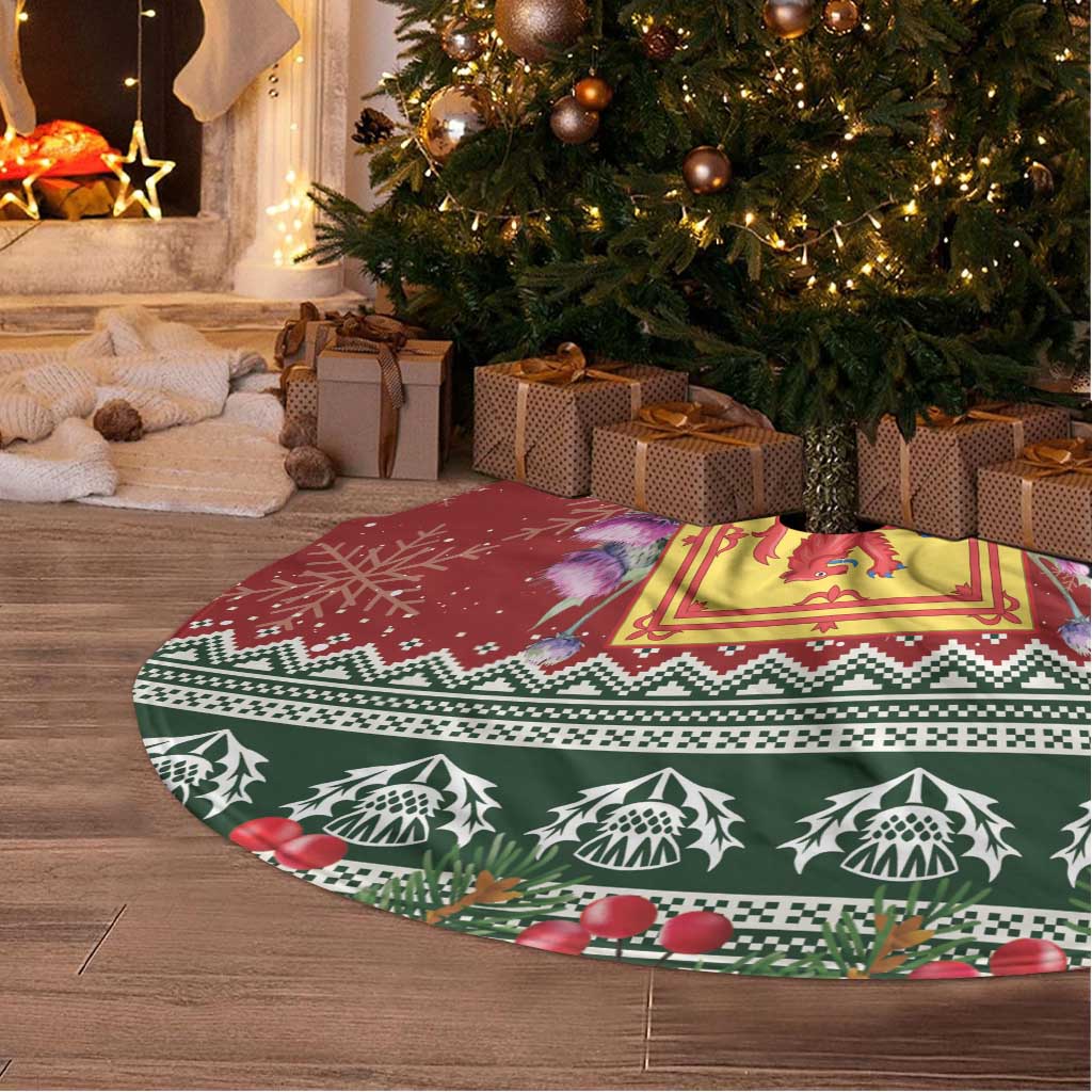 Scotland Christmas Tree Skirt The Royal Arms of Scotland With Thistle - Wonder Print Shop