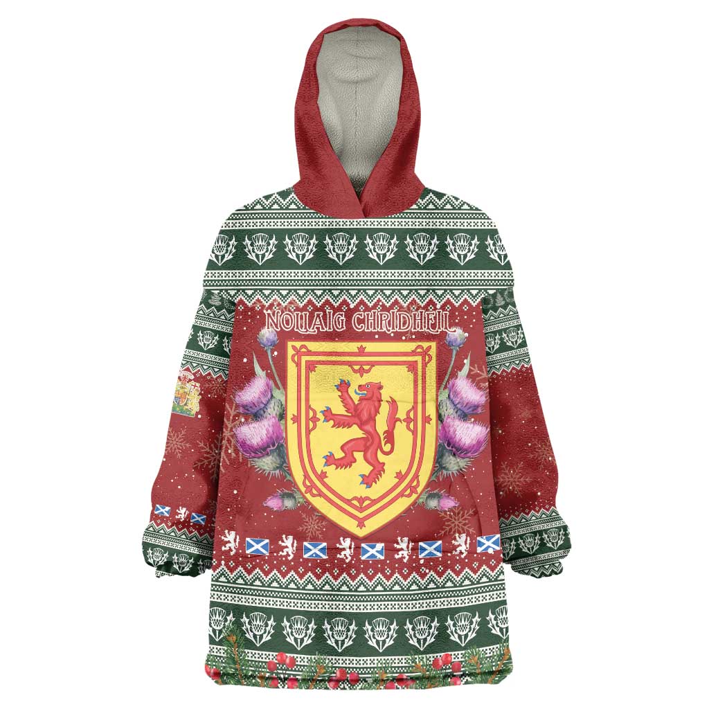 Scotland Christmas Wearable Blanket Hoodie The Royal Arms of Scotland With Thistle - Wonder Print Shop