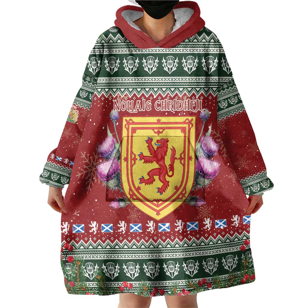 Scotland Christmas Wearable Blanket Hoodie The Royal Arms of Scotland With Thistle - Wonder Print Shop