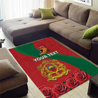 Personalised Morocco Proclamation Day Area Rug Moussier's Redstart With Coat Of Arms - Wonder Print Shop