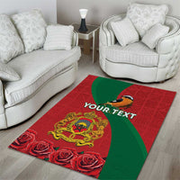 Personalised Morocco Proclamation Day Area Rug Moussier's Redstart With Coat Of Arms - Wonder Print Shop