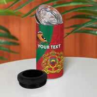 Personalised Morocco Proclamation Day 4 in 1 Can Cooler Tumbler Moussiers Redstart With Coat Of Arms - Wonder Print Shop