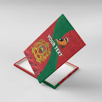 Personalised Morocco Proclamation Day Canvas Wall Art Moussier's Redstart With Coat Of Arms - Wonder Print Shop