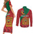 Personalised Morocco Proclamation Day Couples Matching Short Sleeve Bodycon Dress and Long Sleeve Button Shirt Moussier's Redstart With Coat Of Arms - Wonder Print Shop