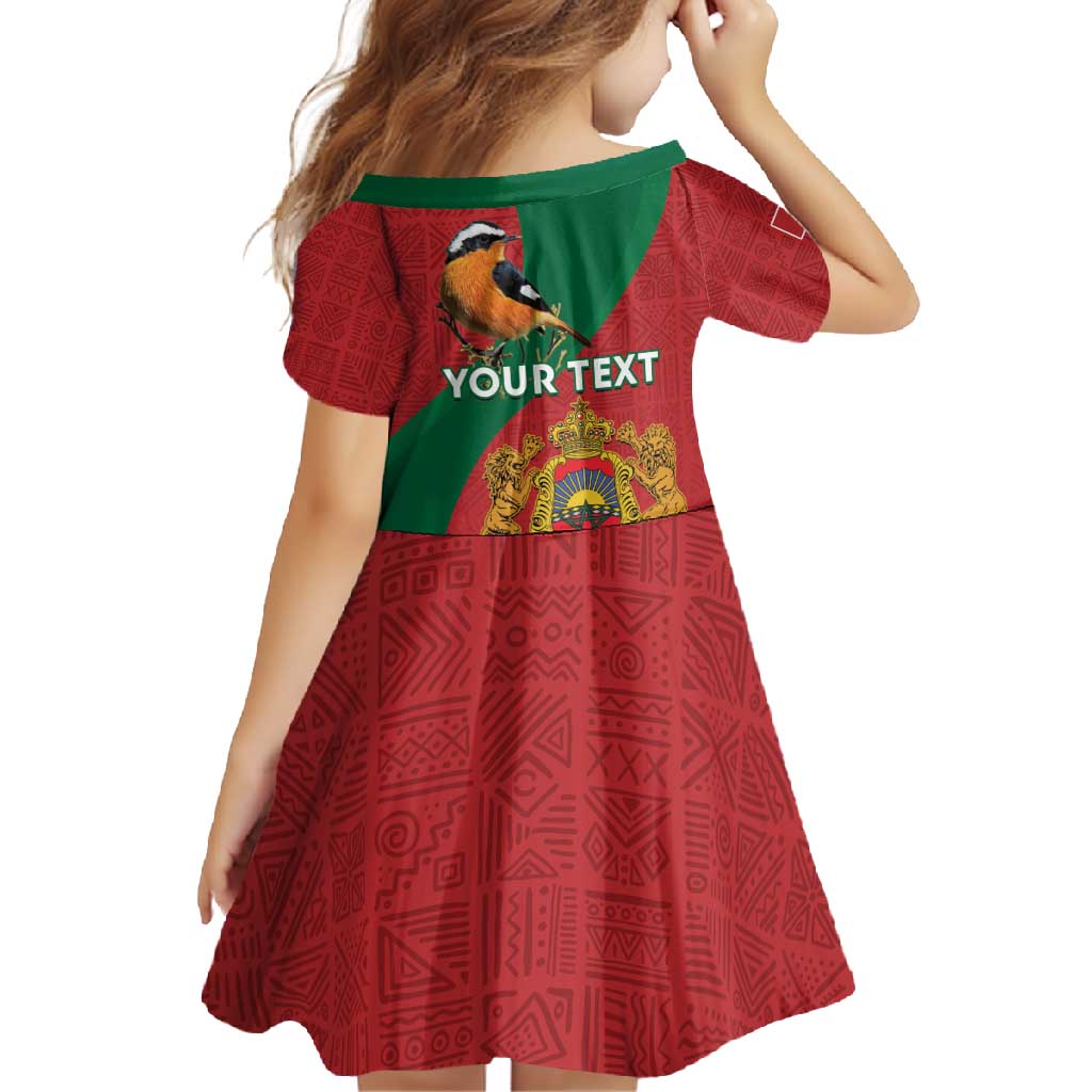 Personalised Morocco Proclamation Day Family Matching Tank Maxi Dress and Hawaiian Shirt Moussier's Redstart With Coat Of Arms - Wonder Print Shop