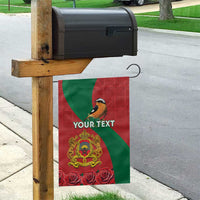 Personalised Morocco Proclamation Day Garden Flag Moussier's Redstart With Coat Of Arms - Wonder Print Shop