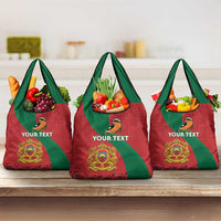 Personalised Morocco Proclamation Day Grocery Bag Moussier's Redstart With Coat Of Arms