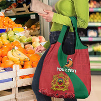 Personalised Morocco Proclamation Day Grocery Bag Moussier's Redstart With Coat Of Arms