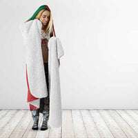 Personalised Morocco Proclamation Day Hooded Blanket Moussier's Redstart With Coat Of Arms