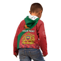 Personalised Morocco Proclamation Day Kid Hoodie Moussier's Redstart With Coat Of Arms - Wonder Print Shop