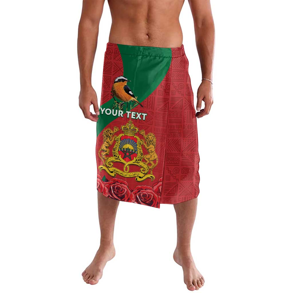 Personalised Morocco Proclamation Day Lavalava Moussier's Redstart With Coat Of Arms - Wonder Print Shop