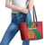 Personalised Morocco Proclamation Day Leather Tote Bag Moussier's Redstart With Coat Of Arms - Wonder Print Shop