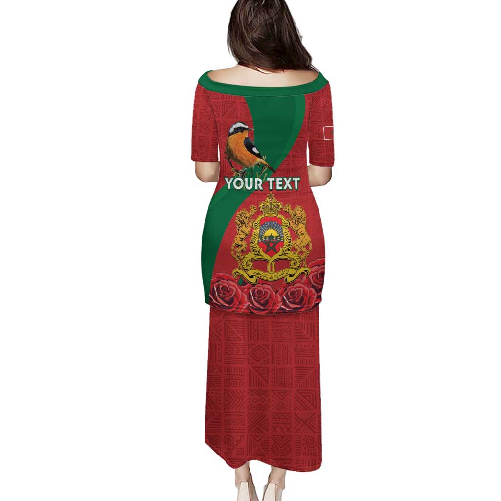 Personalised Morocco Proclamation Day Puletasi Moussier's Redstart With Coat Of Arms - Wonder Print Shop