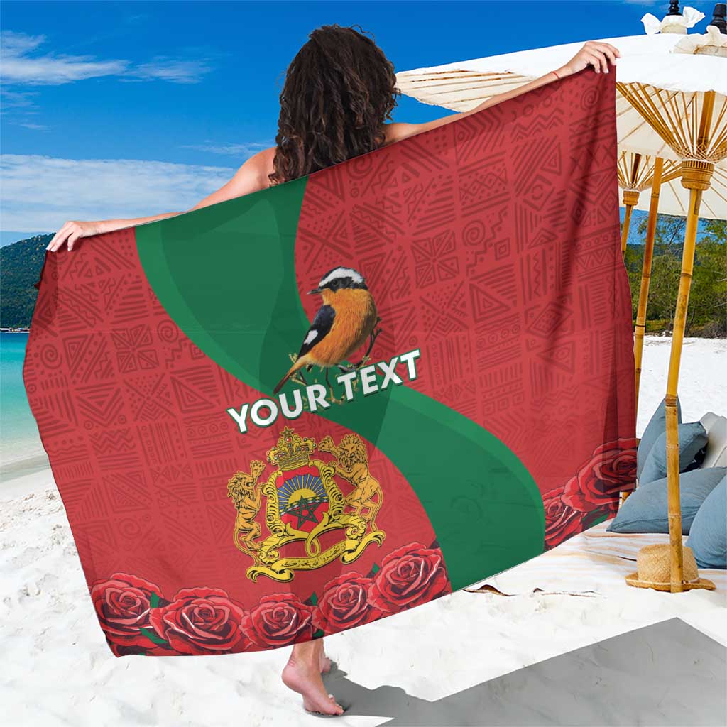 Personalised Morocco Proclamation Day Sarong Moussier's Redstart With Coat Of Arms - Wonder Print Shop