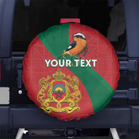 Personalised Morocco Proclamation Day Spare Tire Cover Moussier's Redstart With Coat Of Arms - Wonder Print Shop
