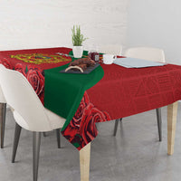 Personalised Morocco Proclamation Day Tablecloth Moussier's Redstart With Coat Of Arms - Wonder Print Shop