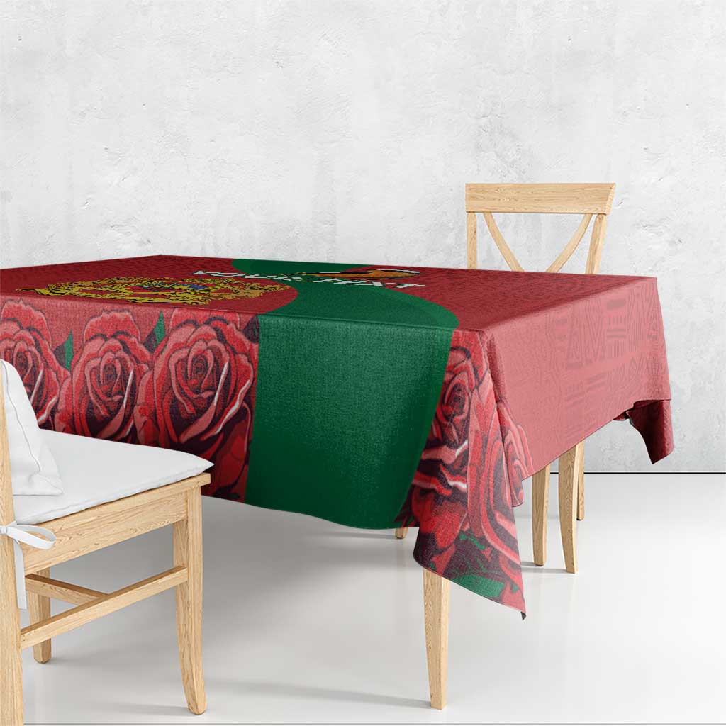 Personalised Morocco Proclamation Day Tablecloth Moussier's Redstart With Coat Of Arms - Wonder Print Shop