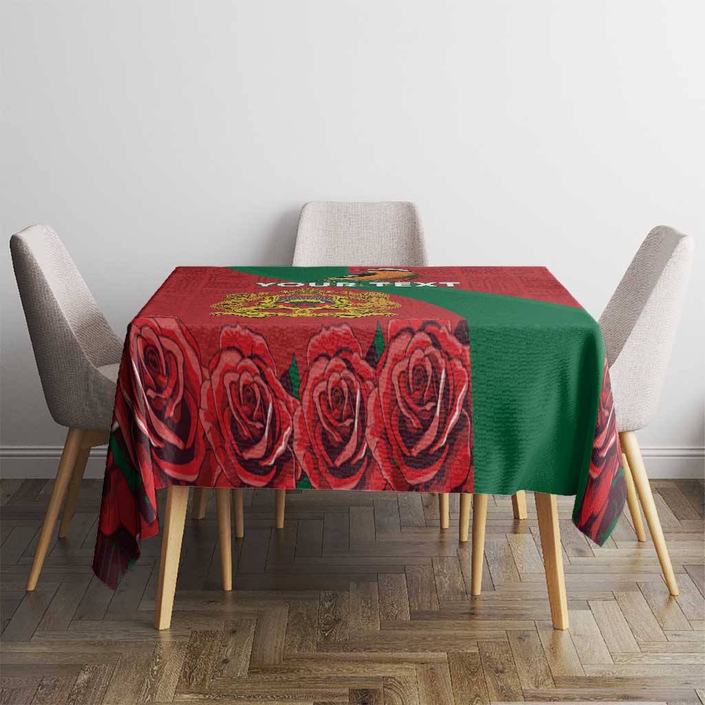 Personalised Morocco Proclamation Day Tablecloth Moussier's Redstart With Coat Of Arms - Wonder Print Shop