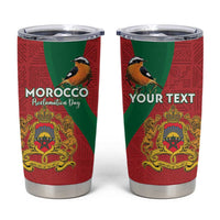Personalised Morocco Proclamation Day Tumbler Cup Moussiers Redstart With Coat Of Arms - Wonder Print Shop