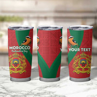 Personalised Morocco Proclamation Day Tumbler Cup Moussiers Redstart With Coat Of Arms - Wonder Print Shop