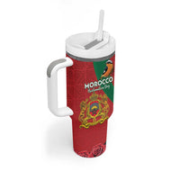 Personalised Morocco Proclamation Day Tumbler With Handle Moussiers Redstart With Coat Of Arms - Wonder Print Shop
