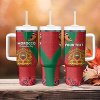 Personalised Morocco Proclamation Day Tumbler With Handle Moussiers Redstart With Coat Of Arms - Wonder Print Shop
