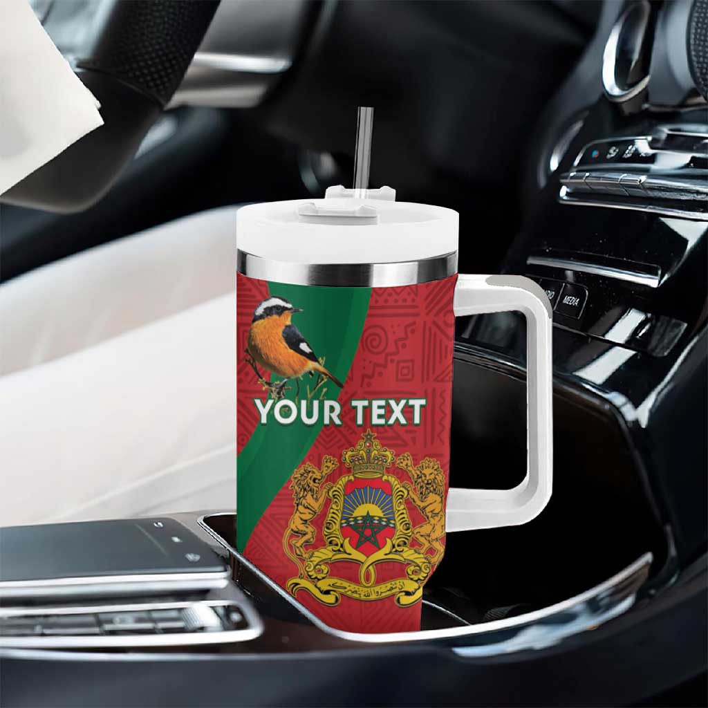 Personalised Morocco Proclamation Day Tumbler With Handle Moussiers Redstart With Coat Of Arms - Wonder Print Shop
