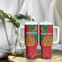 Personalised Morocco Proclamation Day Tumbler With Handle Moussiers Redstart With Coat Of Arms - Wonder Print Shop