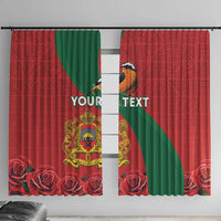 Personalised Morocco Proclamation Day Window Curtain Moussier's Redstart With Coat Of Arms - Wonder Print Shop