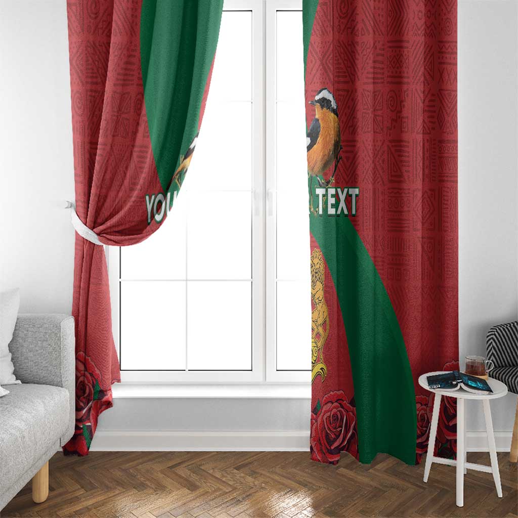Personalised Morocco Proclamation Day Window Curtain Moussier's Redstart With Coat Of Arms - Wonder Print Shop
