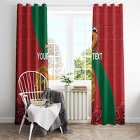 Personalised Morocco Proclamation Day Window Curtain Moussier's Redstart With Coat Of Arms - Wonder Print Shop