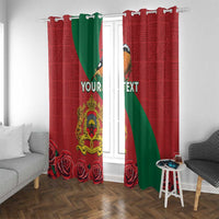 Personalised Morocco Proclamation Day Window Curtain Moussier's Redstart With Coat Of Arms - Wonder Print Shop
