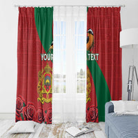 Personalised Morocco Proclamation Day Window Curtain Moussier's Redstart With Coat Of Arms - Wonder Print Shop