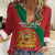 Personalised Morocco Proclamation Day Women Casual Shirt Moussier's Redstart With Coat Of Arms - Wonder Print Shop