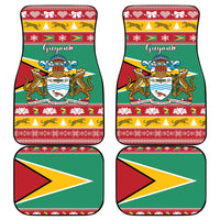 Guyana Christmas Car Mats Coat Of Arms with Flag Style - Wonder Print Shop