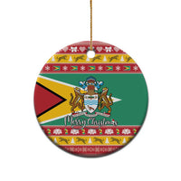 Guyana Christmas Ceramic Ornament Coat Of Arms with Flag Style - Wonder Print Shop