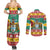 Guyana Christmas Couples Matching Summer Maxi Dress and Long Sleeve Button Shirt Coat Of Arms with Flag Style - Wonder Print Shop