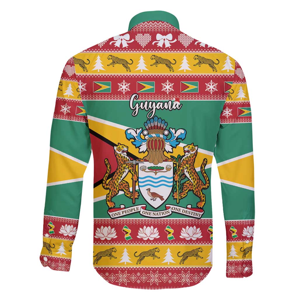 Guyana Christmas Family Matching Short Sleeve Bodycon Dress and Hawaiian Shirt Coat Of Arms with Flag Style - Wonder Print Shop