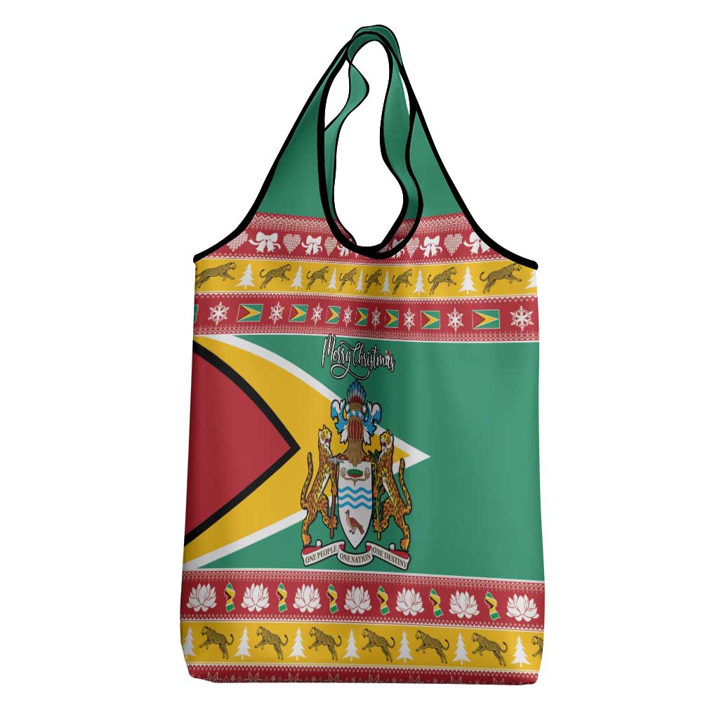 Guyana Christmas Grocery Bag Coat Of Arms with Flag Style